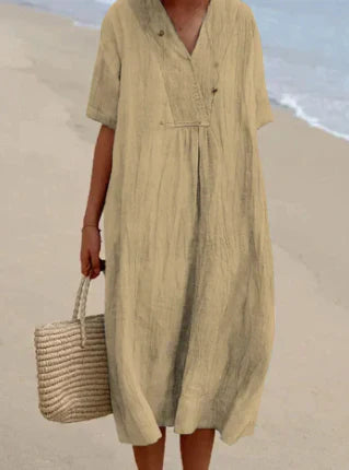 KS | Midi dress with V-neck