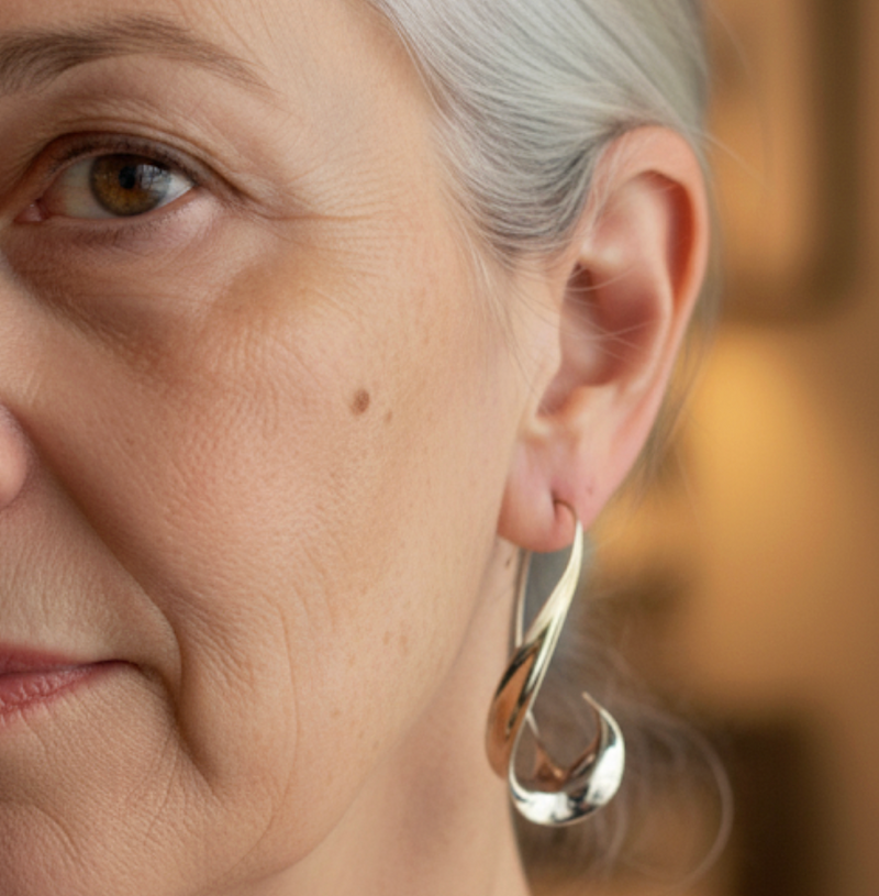 Delicate Artisan Gold Earring