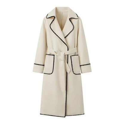 JO | light-colored, longer patchwork coat