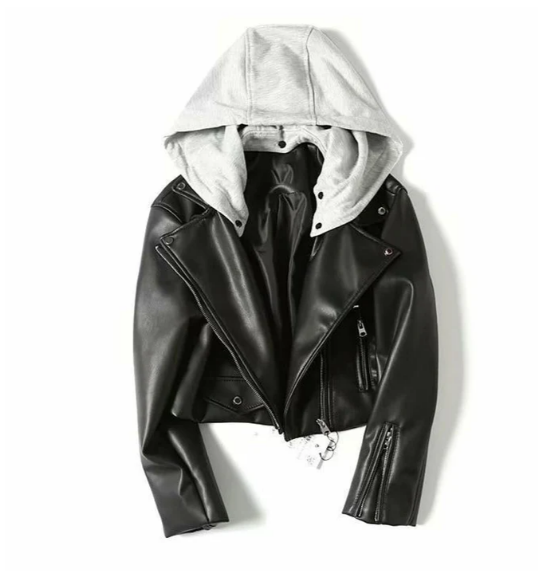 JO | Ladies leather jacket with hood