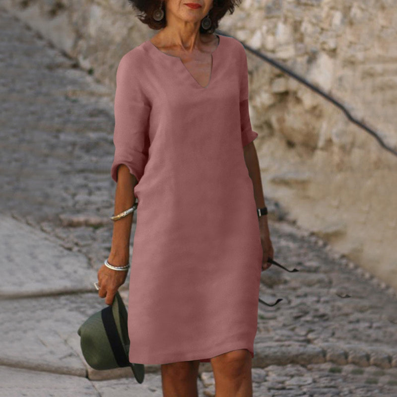 KS | Midi dress with V-neck