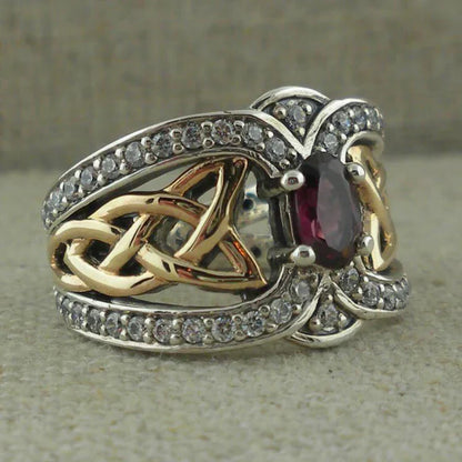 Vintage Silver & Gold Zirconia Ring