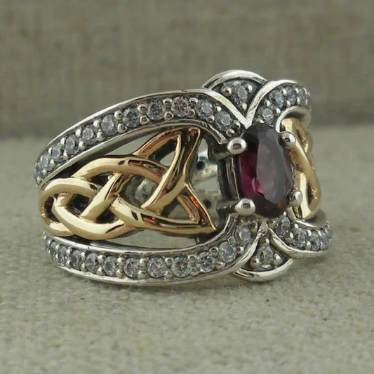 Vintage Silver & Gold Zirconia Ring
