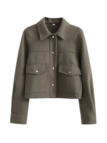 JO | Chic wool coat with button fastening for women