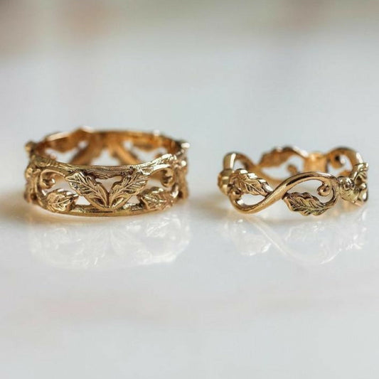 Twined Leaves Ring Set
