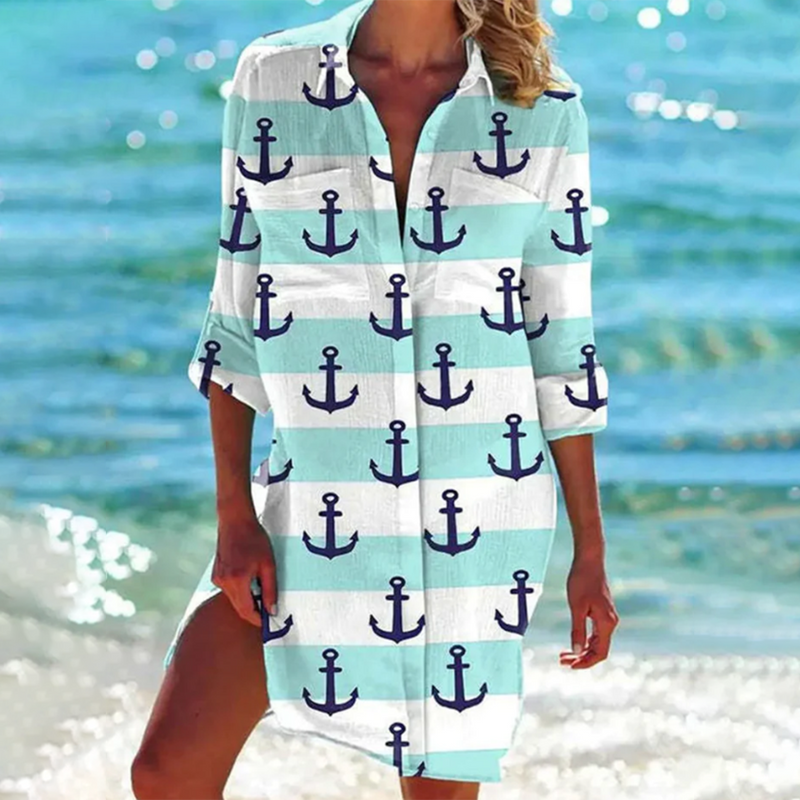 KS | Colorful button-up midi dress
