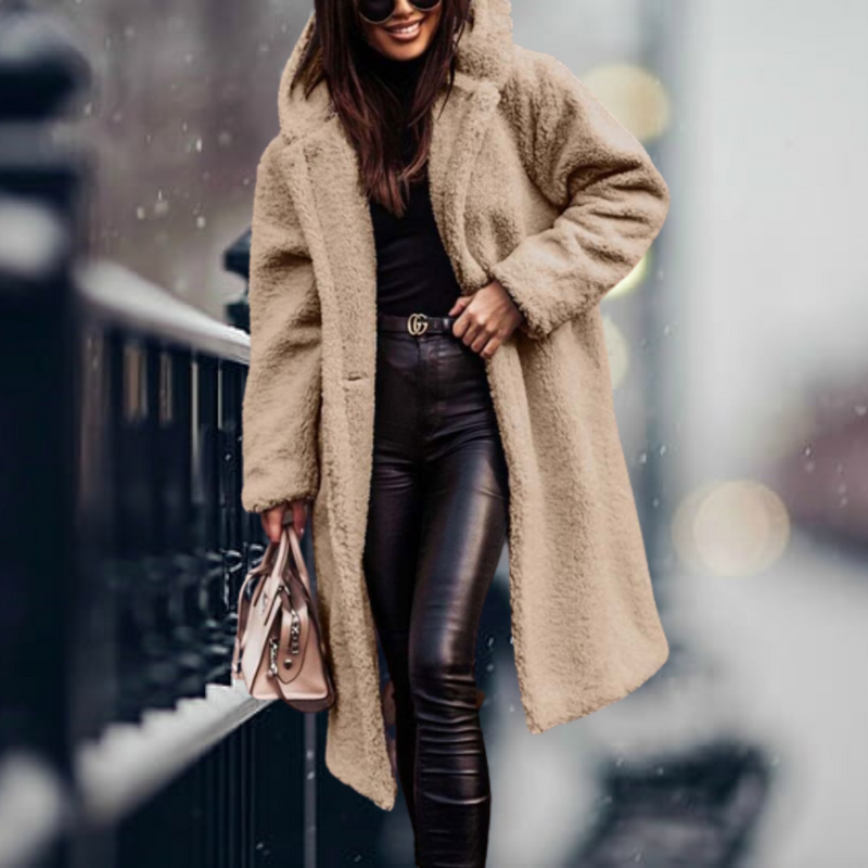 JO | long warm plush coat