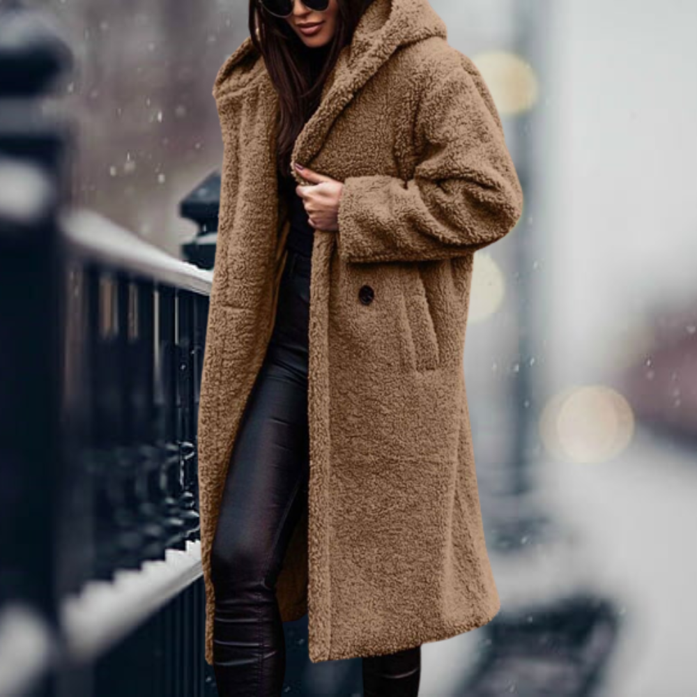 JO | long warm plush coat