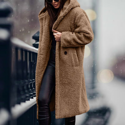 JO | long warm plush coat