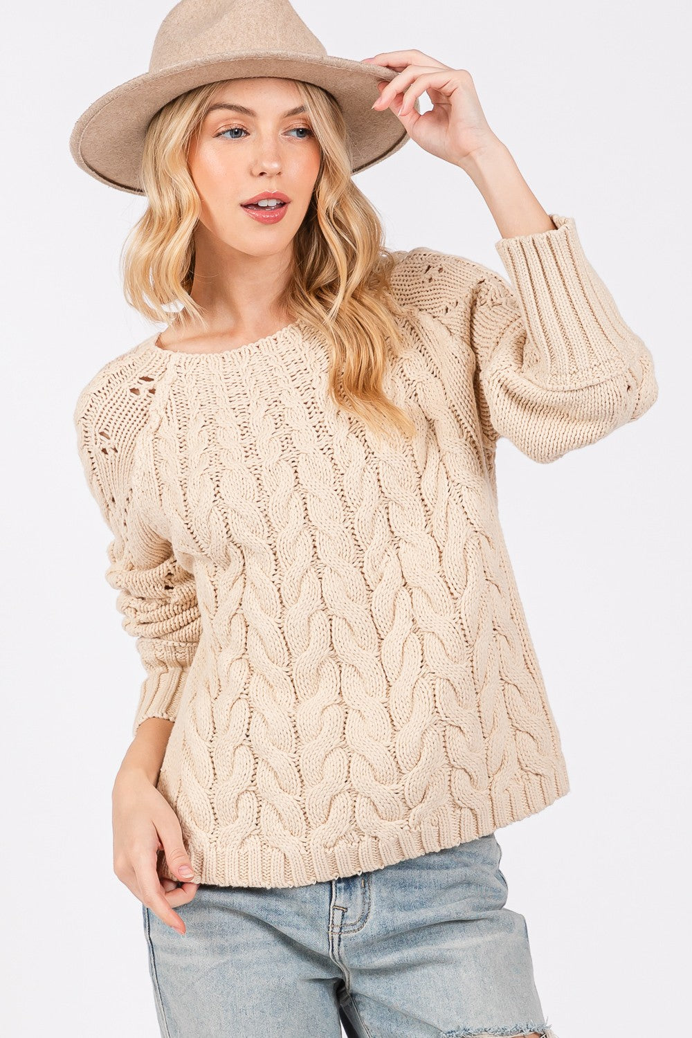 Esther® | Long-sleeved cable knit sweater