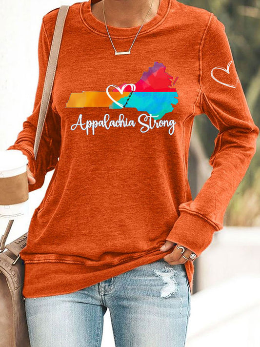 Comstylish Retro Appalachia Strong Hurricane Helene Print Sweatshirt