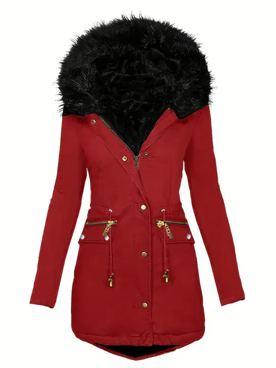 JO | Parka jacket with faux fur hood and drawstring