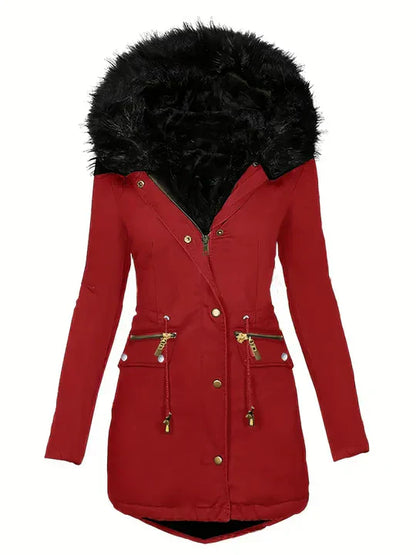 JO | Parka jacket with faux fur hood and drawstring