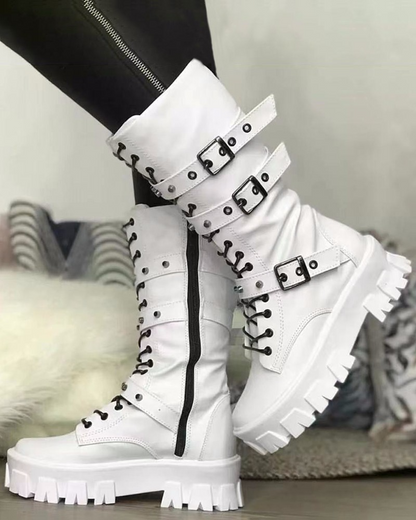 KS | Boots with zipper and buckles