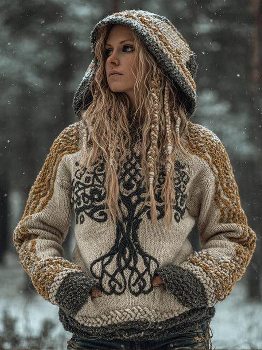 Women's Tree Of Life Celtic Knot Hooded Sweater