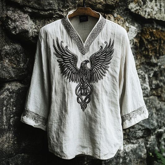 Men's Celtic Knot Eagle Totem Mythology Long Sleeve T-shirt artswardrobe