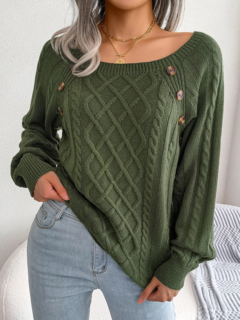 JO | MW - Stylish cable knit sweater