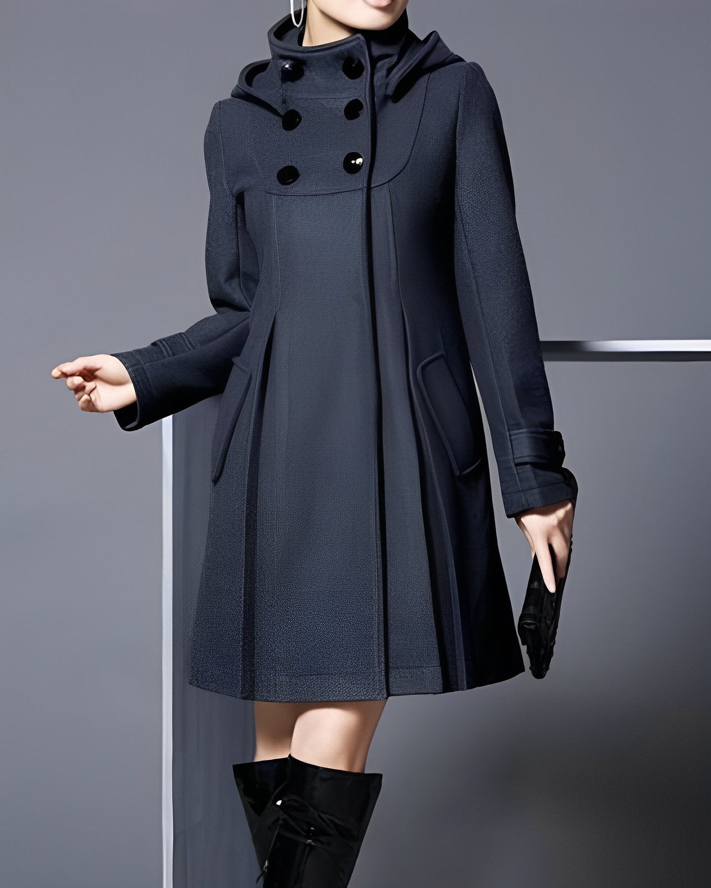 JO | pleated long quilted jacket