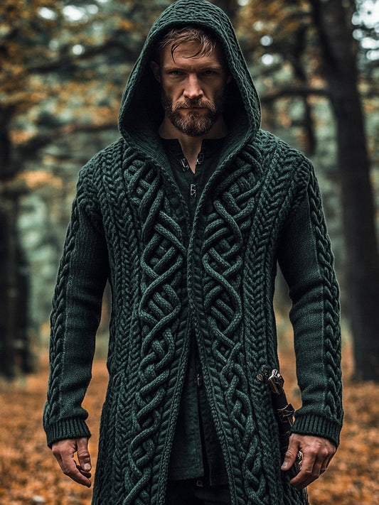 Celtic Totem Pattern Men's Hooded Jacket elevenforest