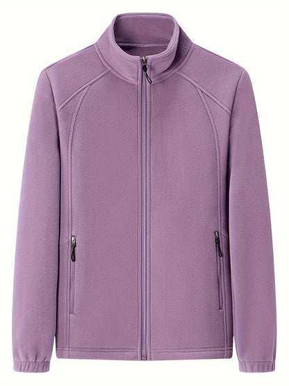 JO | Plush women's outdoor jacket with stand-up collar and long sleeves