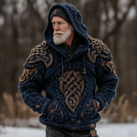 Men's Viking Celtic Knot Pattern Art Cozy Hooded elevenforest