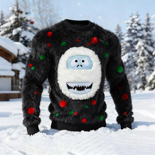 Comstylish Men's Retro Casual Christmas Art Ugly Sweater