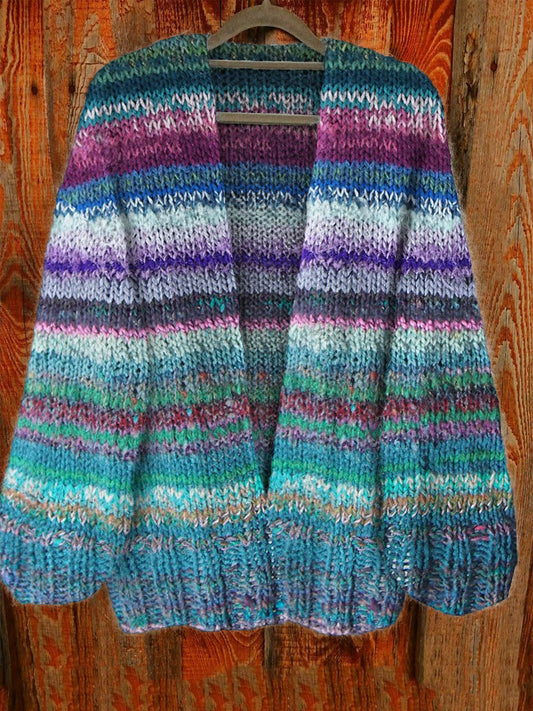 Vintage Western Knitted Pattern Cozy Cardigan elevenforest