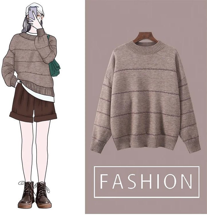 JO | Striped knitted cute sweater