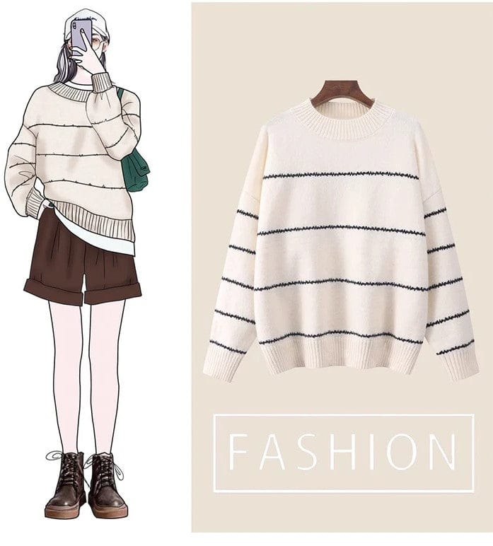 JO | Striped knitted cute sweater