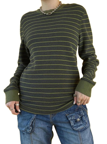 JO | MW - Striped long-sleeved shirt with round neckline