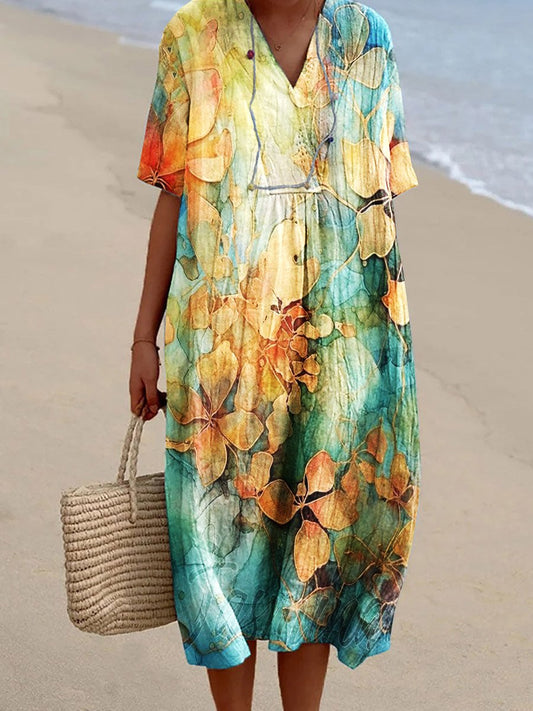 Women's Flowers Art Comfortable Casual Resort Dress