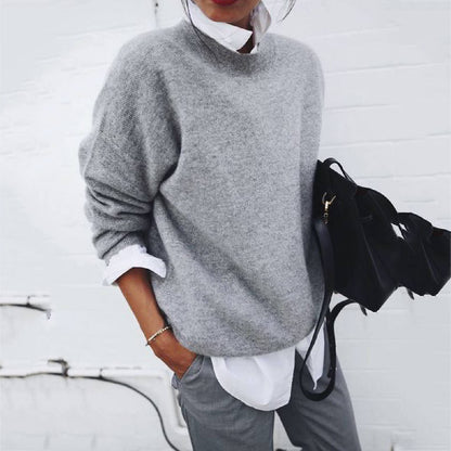Shirt Collar Long Sleeve Fake Two Piece Sweater elevenforest