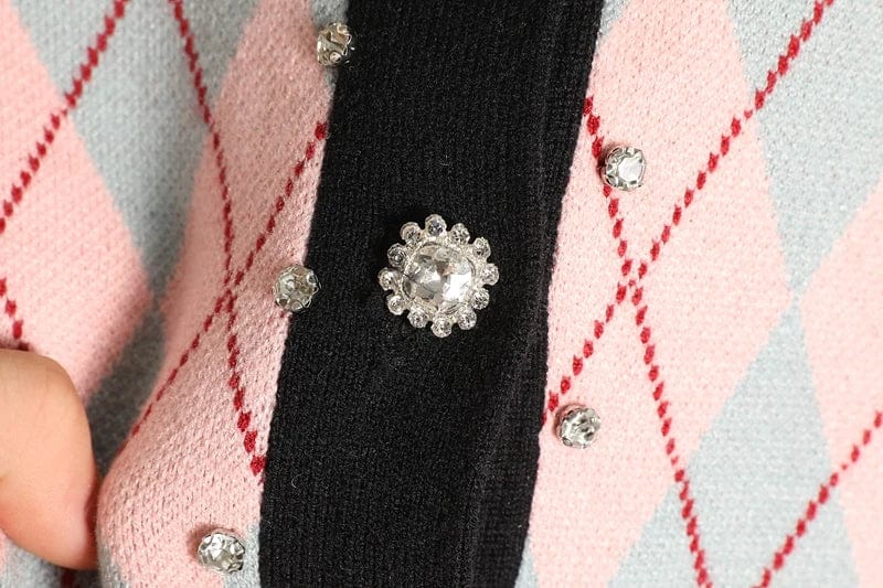 JO | MW Vintage diamond check knit sweater