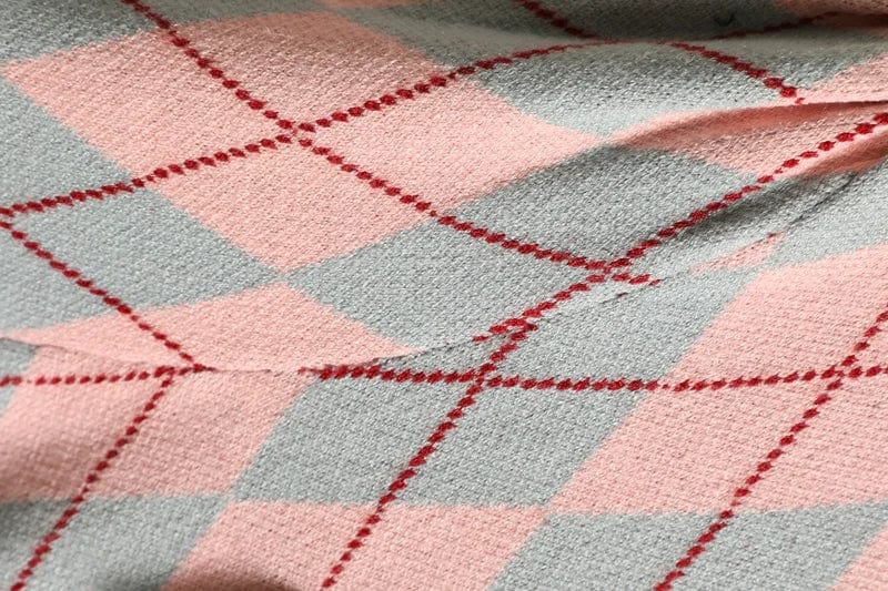 JO | MW Vintage diamond check knit sweater