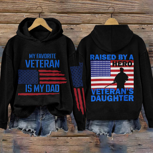 Comstylish Daughter Of Veteran Printed Cozy Hoodies
