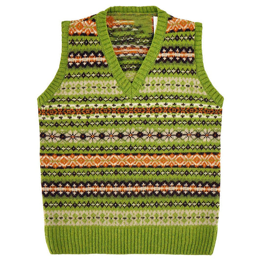 Vintage Geometric Southwest Print Vest Sweater artswardrobe