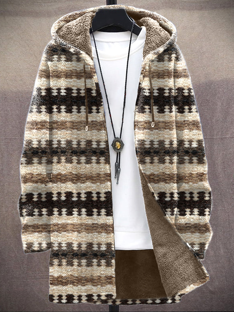 Men's Vintage Western Cozy Hooded Cardigan elevenforest