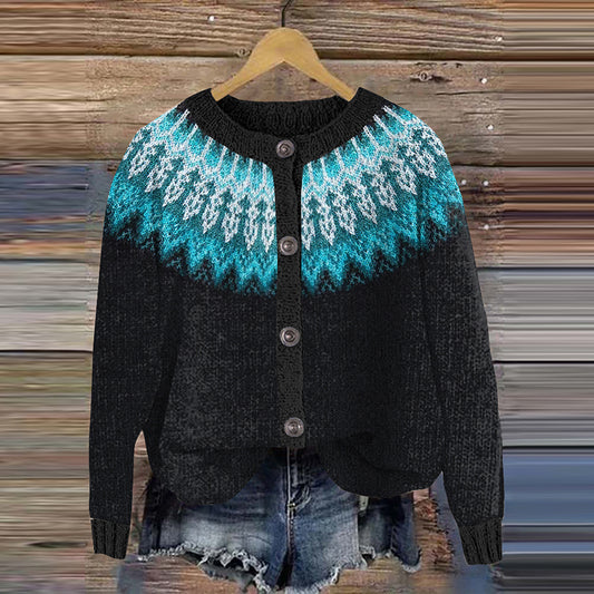 Vintage Fairman Island Knit Jacquard Sweater Cardigan elevenforest