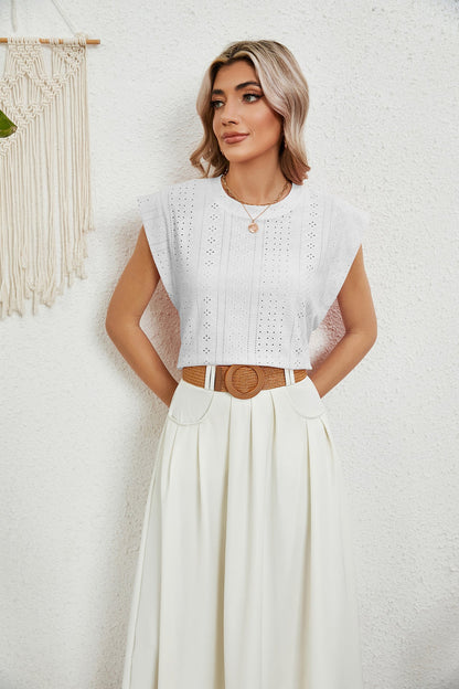 JO | Gilet d'été T-shirt à manches courtes creuses