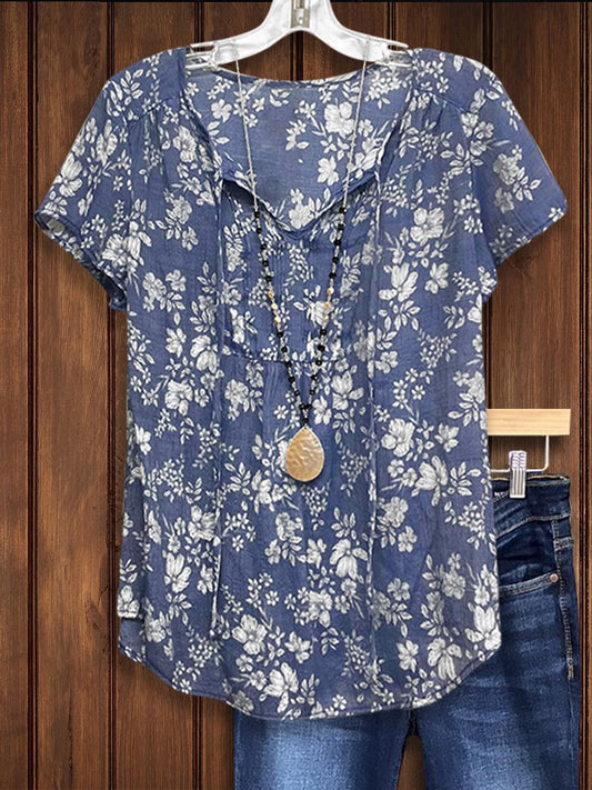 Women's V Neck Loose Fashion Top