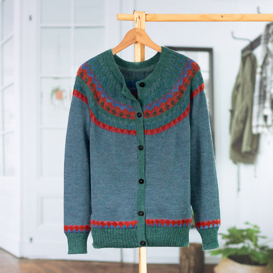 Vintage Geometric Embroidered Knitted Graphic Women's Cardigan Sweater elevenforest