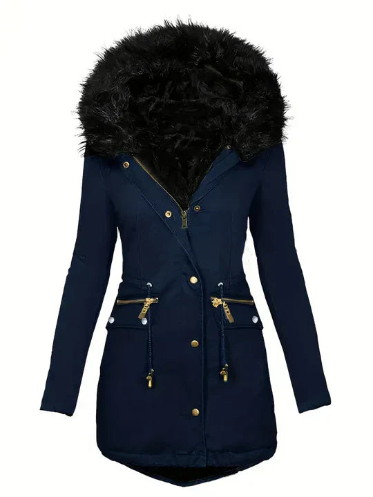 JO | Parka jacket with faux fur hood and drawstring