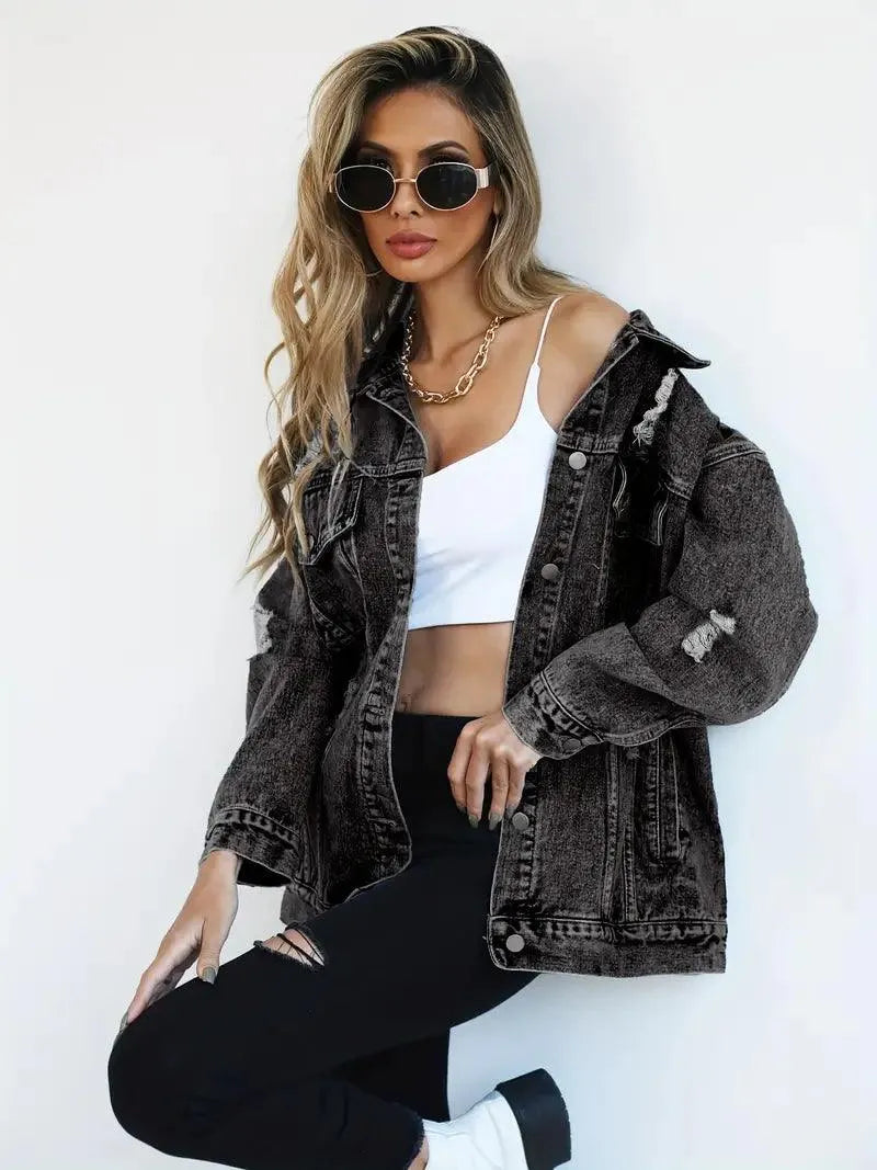JO | Trendy oversized denim jacket for women