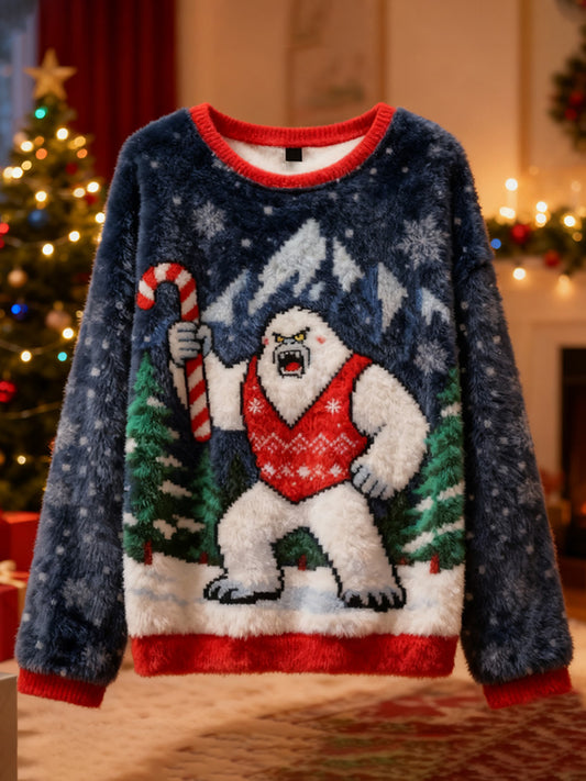 Comstylish Yeti Celebration Christmas Ugly Sweater