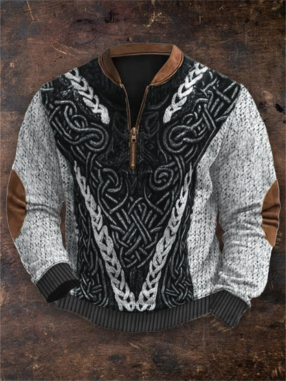Men's Viking Wolf Inspired Celtic Chunky Cozy Sweatshirt elevenforest