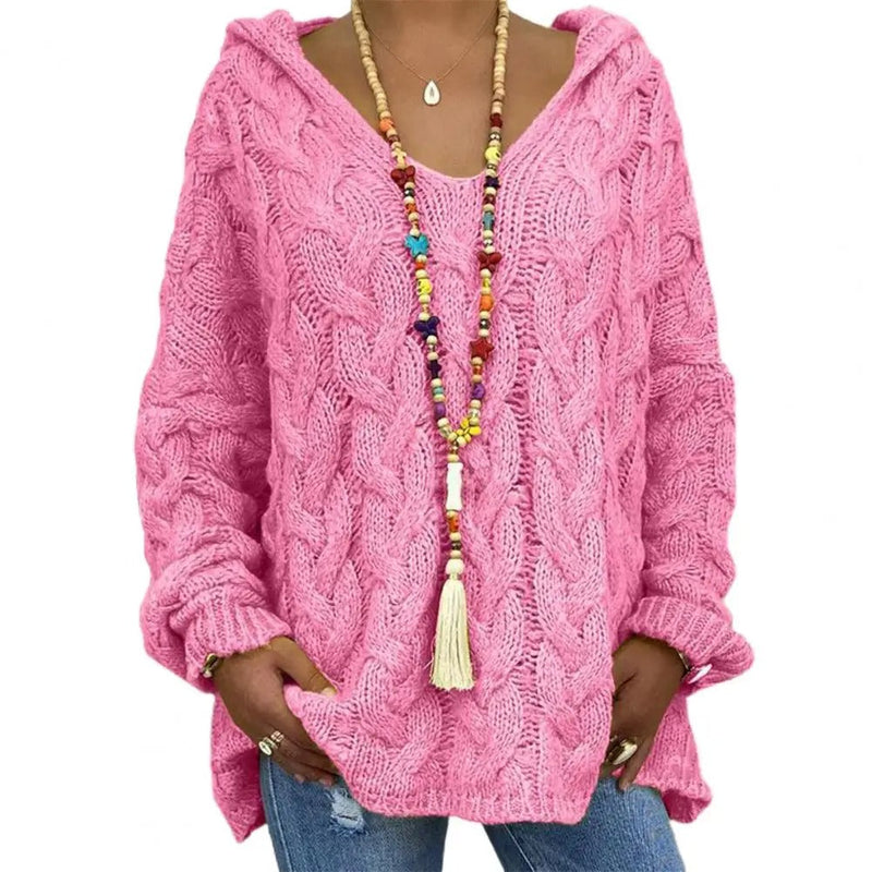 JO | Hooded sweater with V-neck