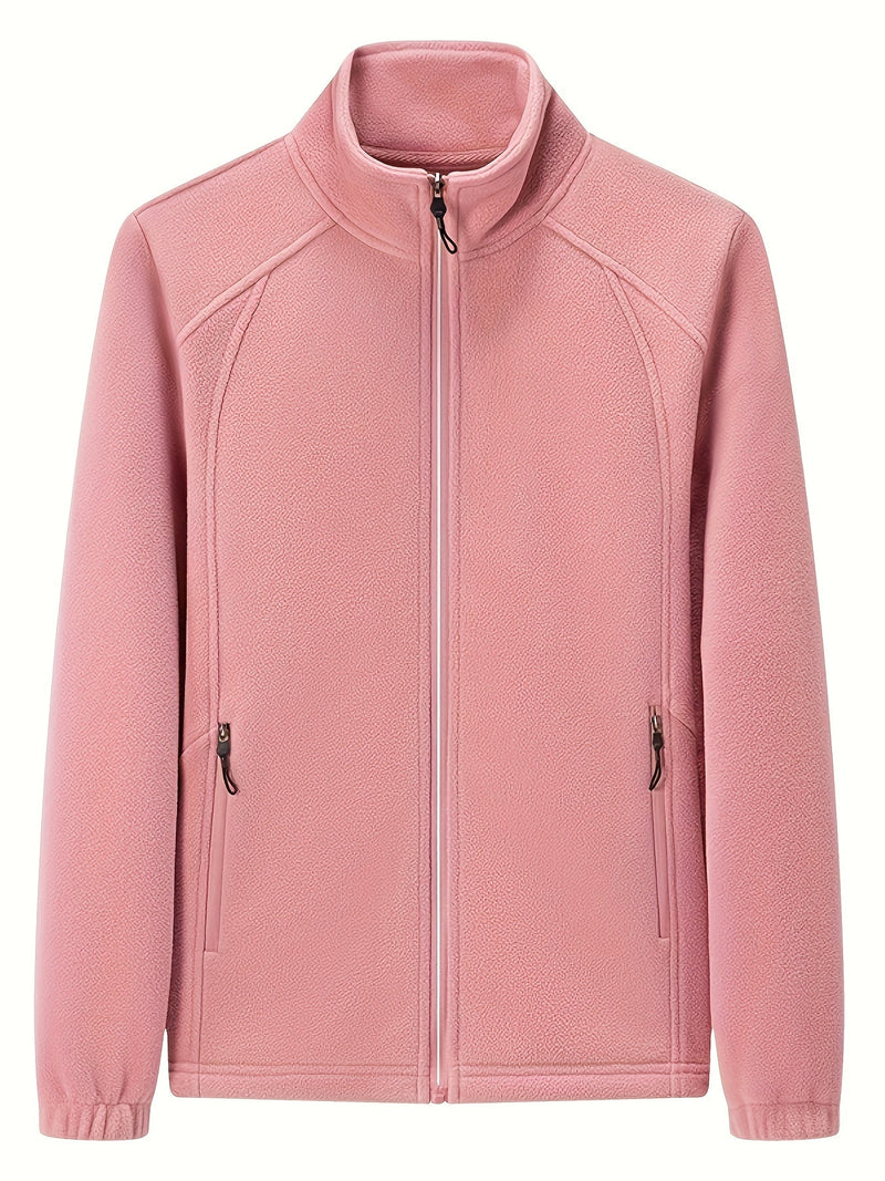 JO | Plush women's outdoor jacket with stand-up collar and long sleeves