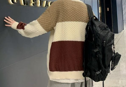JO | Patchwork jacquard knitted sweater