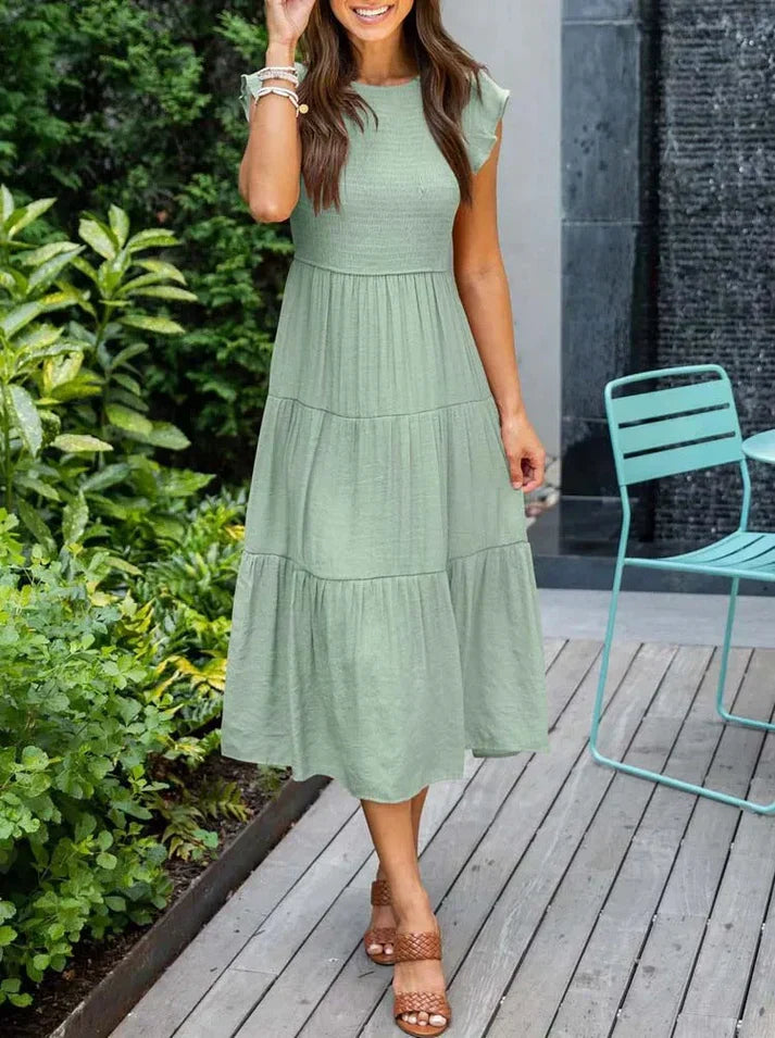 KS | Midi dresses with short sleeves for women