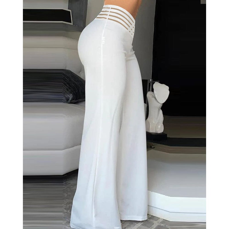 KS | Elastane flare pant with crossed waistband